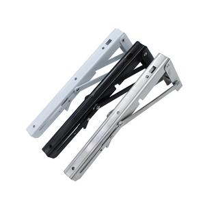 Support triangulaire autoportant en acier, supports à ressort pliables à montage mural avec finition blanche/noire/nickel et tailles 8 à 20 pouces - Product Image 1