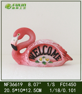 Statue d'animal en résine de <span class=keywords><strong>flamant</strong></span> <span class=keywords><strong>rose</strong></span> ornements de jardin de roman pour la décoration de plaque de bienvenue d'été - Product Image 5