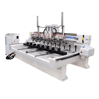 Routeur CNC à 4 axes multi-broches pour la sculpture sur bois 3D avec commande Syntec, servomoteur et PLC