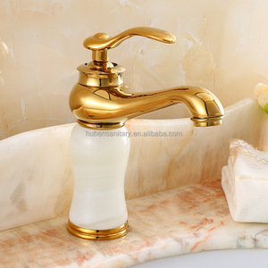 Oro acabado contemporáneo sola manija un agujero baño <span class=keywords><strong>grifo</strong></span> Jade Bowlder piedra vanidad del fregadero del recipiente del <span class=keywords><strong>grifo</strong></span> - Product Image 5