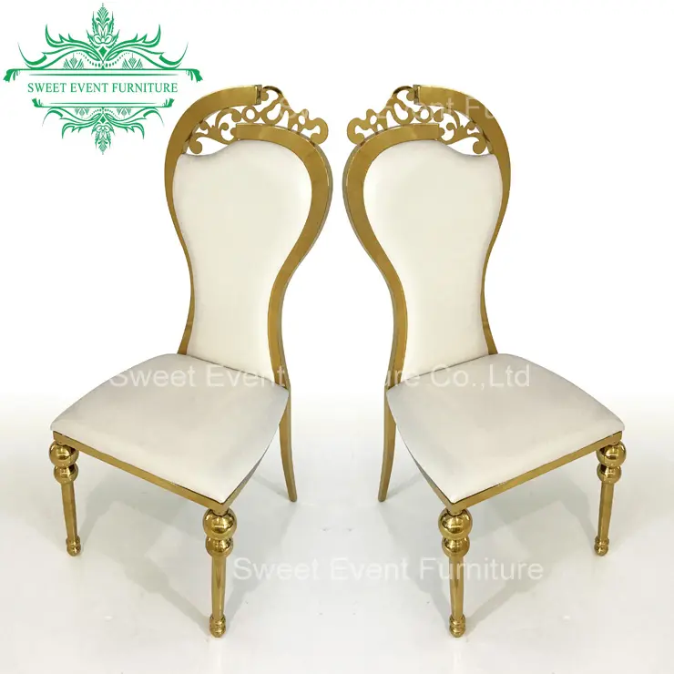 dubai gold event wedding metal banquet dining chairs sale