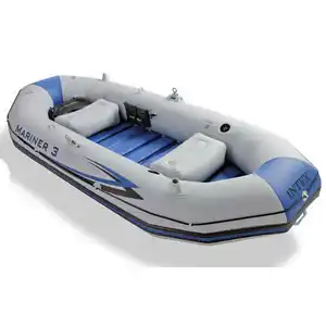 Intex Professional Series Mariner 3 Set Inflatable Sport Yacht for Fishing Drifting Durable Plastic Rowing Boat for Outdoor