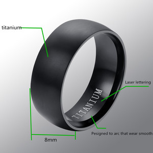 Fashion <strong>Men</strong> Titanium <strong>Ring</strong> High Quality <strong>Black</strong> Titanium Wedding <strong>Rings</strong> for <strong>Men</strong> and Women - Product Image 2