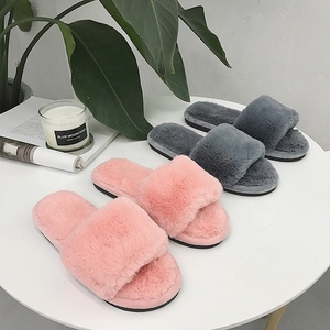 Pantoufles <span class=keywords><strong>mules</strong></span> pour femmes, chaudes et confortables, en peau de mouton et <span class=keywords><strong>fourrure</strong></span> d'agneau - Product Image 2