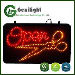 populaire Animée Led Néon Mince Signe OUVERT Chaîne Ciseaux de Coiffeur Coupe LED Signe - Product Image 1