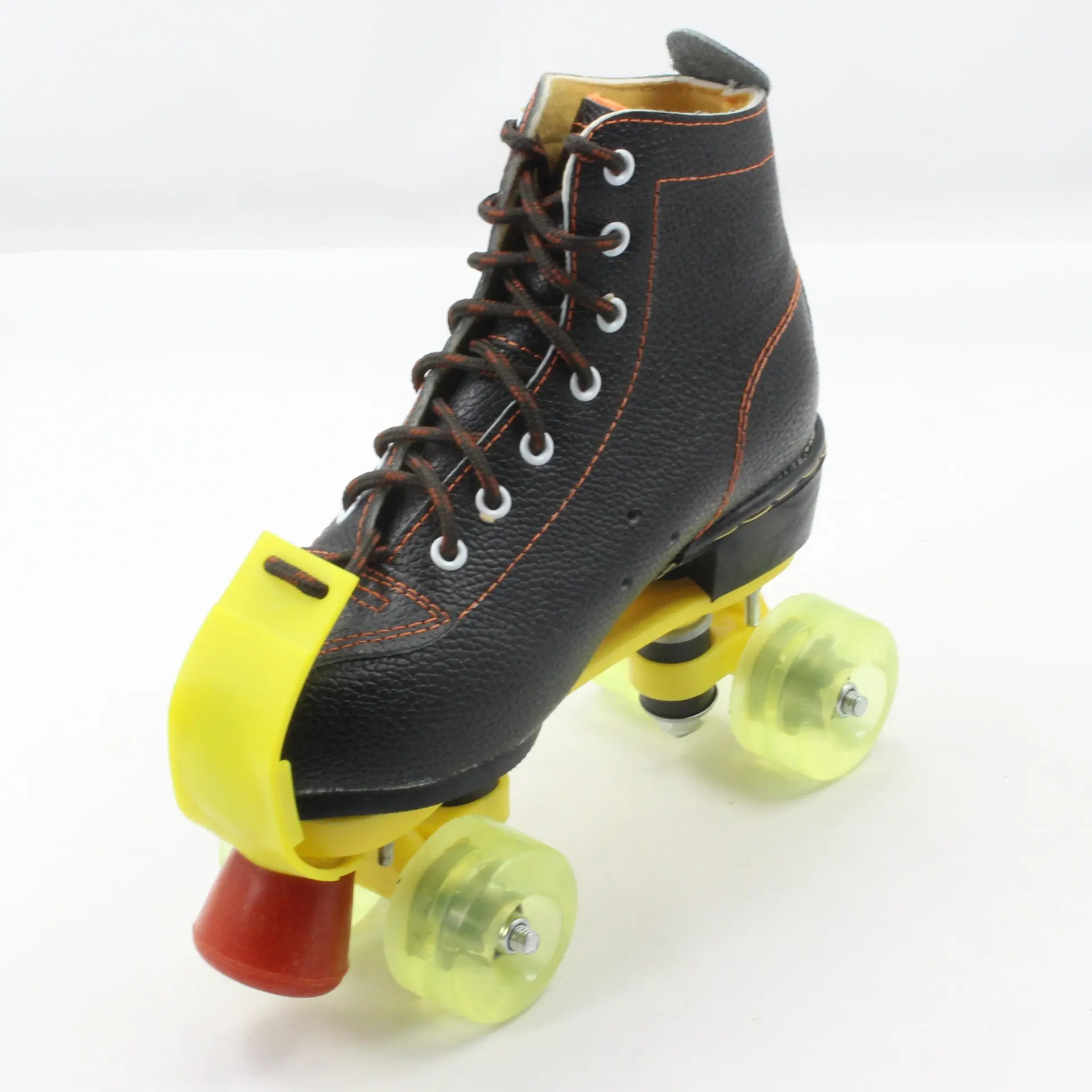 도매 소 가죽 vamp 높은 바운스 투명 PU 휠 전문 링크 쿼드 롤러 스케이트 신발