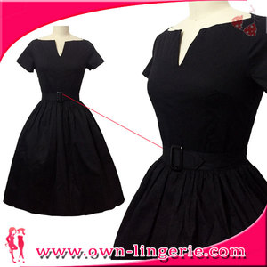 MANGA CORTA SÓLIDO NUEVO VESTIDO del OSCILACIÓN de <span class=keywords><strong>LA</strong></span> VENDIMIA 1950 s ROCKABILLY PINUP VESTIDO PARA LAS MUJERES MÁS EL TAMAÑO - Product Image 4