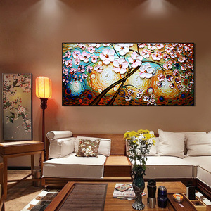 Nặng Kết Cấu Handmade Vải Sơn Dầu Dao Bức Tranh Phong Cảnh Đầy Màu Sắc Vàng Cây 3D Bức Tranh Phòng Khách Trang Trí Nội Thất Tường Nghệ Thuật - Product Image 6