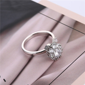 18 karaat wit goud gesimuleerde <span class=keywords><strong>diamond</strong></span> ring nieuwe roterende ring - Product Image 5