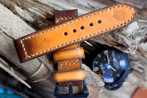 حزام ساعة مخصص للرجال والنساء من الجلد الطبيعي، حزام ساعة مصنوع يدويًا من الجلد الكامل - Product Image 4