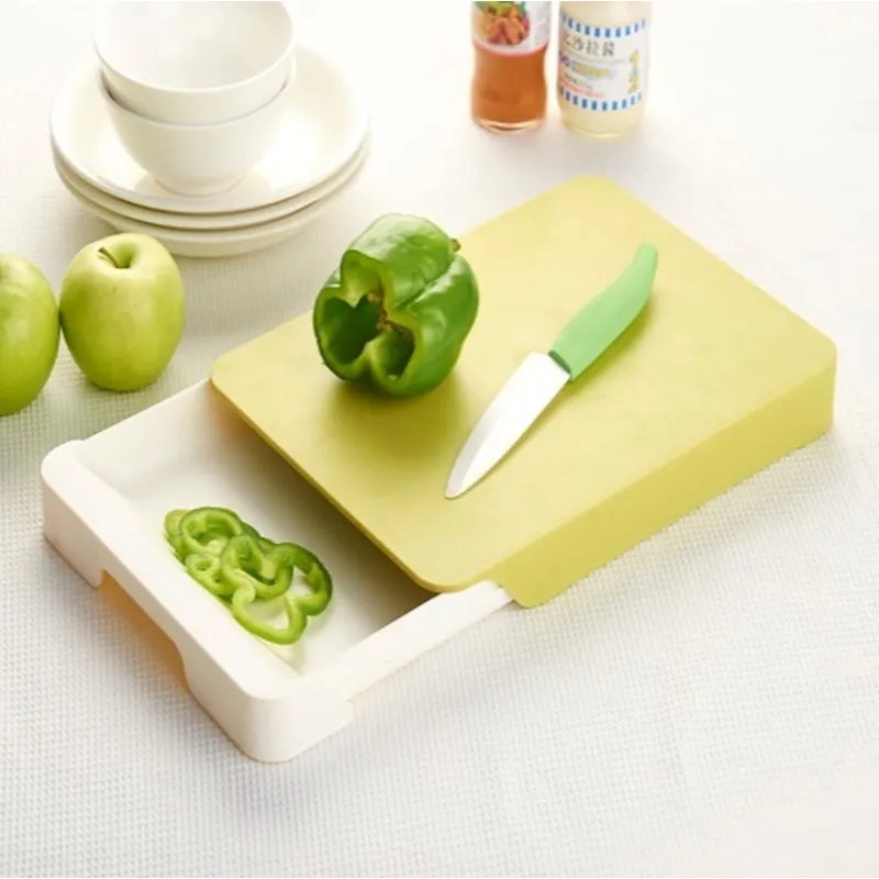 Plastic kitchen vegetable cutting board chopping blocks with drawer