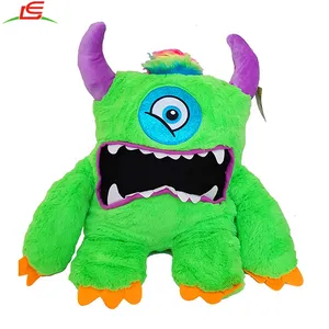 LEVIN custom one eye green monster plush toy oem customized levin plush furry plush stuffed with monster 1000pcs 0 ls1739 astm en71 ce azo cpsia free