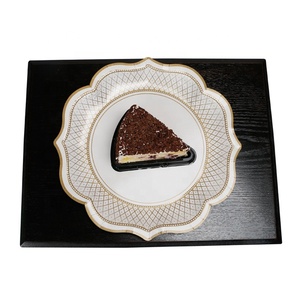 Assiettes de fête jetables en papier Floral à rayures <span class=keywords><strong>Vintage</strong></span> de 12 pouces, 400g/m2 - Product Image 4