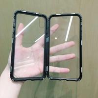360 Metal çerçeve Çift Taraflı cam kapak patlamaya dayanıklı Manyetik telefon kılıfı Için Apple iphone 6 7 8 X XS XR XS Max