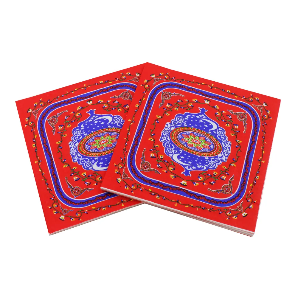 Serviettes en papier de qualité alimentaire pour aïd al-fitr, pour Ramadan, décoration serbillita musulmane et islamique, 33x33cm, 50 pièces