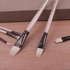 Professionnel de haute qualité 6 pièces <span class=keywords><strong>pinceau</strong></span> à poils blancs ensemble spécial <span class=keywords><strong>peinture</strong></span> à l'huile artiste pinceaux en gros - Product Image 3