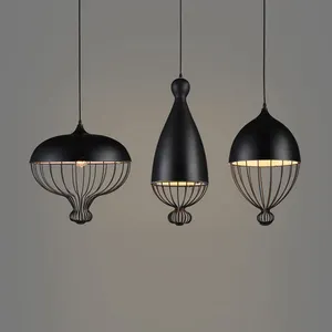 Loft vintage anhänger beleuchtung industrielle kabel käfig beleuchtung schwarz weiß rustikalen decke lampe
