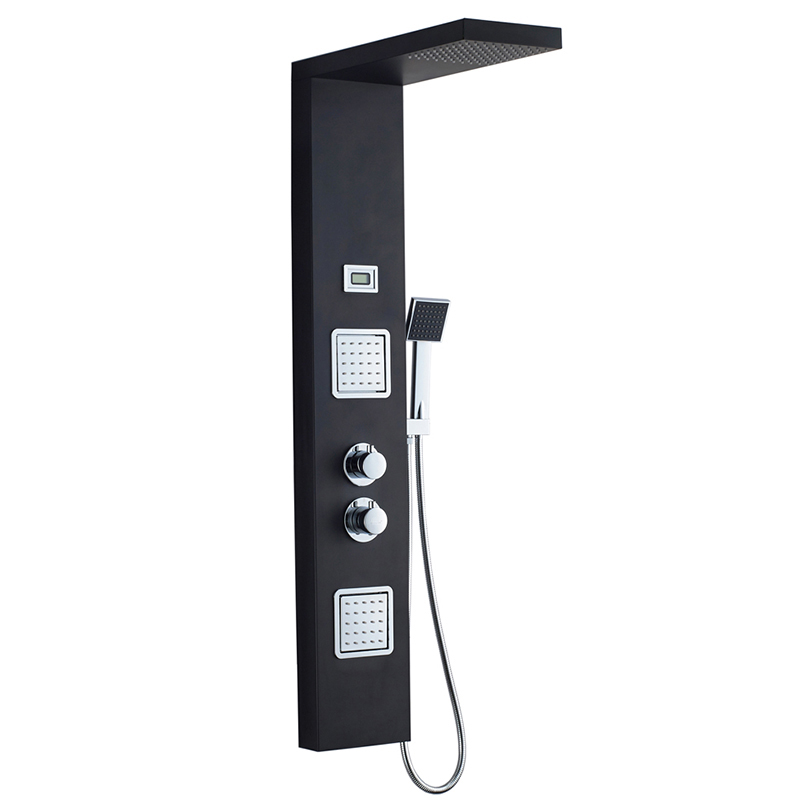 Душевая панель NOVATE с дисплеем температуры, черная Душевая система из нержавеющей стали 304