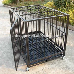 2 Cửa Deluxe Gấp Sắt Vuông Ống Heavy Duty Dog Crate