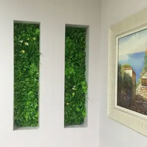 China Großhandel 5-8 Jahre Garantie DIY Angepasst Günstige Künstliche Grüne Wand Anlage mit Laub für Dekoration