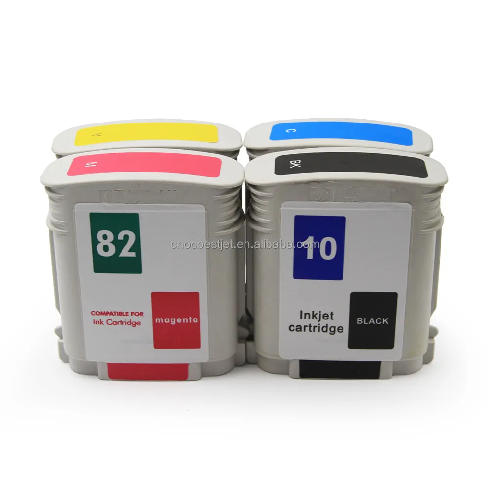 OCBESTJET para HP 10 82 Cartucho de tinta remanufacturado completo con tinta para impresora HP 500 500PS 800 800PS 815mfp/820mfp 1100 2200