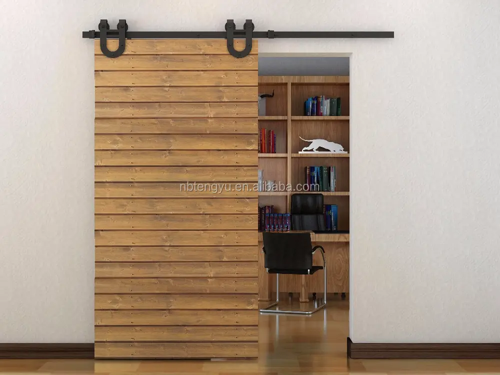 DIY American style modern interior design custom sliding insulated barn door hardware