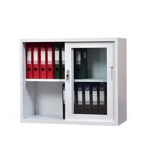 Стальной шкаф для хранения со стеклянной дверью для офиса с низкой высотой