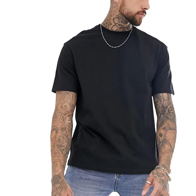 Men Street Hip Hop Casual Comfortable T Shirt For Men Cotton Ordinary Boxy Black Fit Tshirt