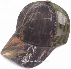 Toptan yapış geri orman camo mesh beyzbol şapkası boş gerçek ağaç kamuflaj şoför şapkası kap