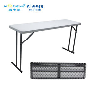 Mesa dobrável para conferência, 182cm de comprimento, estreita, dobrável, leve, 6 pés, mesa de treinamento de seminário - Product Image 4