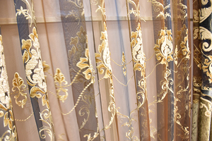 Cortina de ventana de color marrón decorativa bordada soluble en agua de lujo europeo, proveedor de china, productos más vendidos - Product Image 6