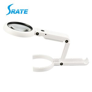 5X <span class=keywords><strong>Handheld</strong></span> Vergrootglas Verlichte Desktop Vergrootglazen Met 8 Led Verlichting & Opvouwbare Handvat Vergrootglas