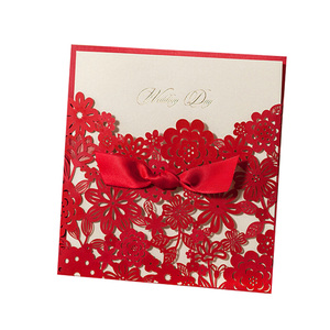 Tarjeta de invitación de boda <span class=keywords><strong>en</strong></span> forma de corazón de terciopelo creativo elegante inglés 3D - Product Image 4