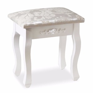 Tabouret <span class=keywords><strong>de</strong></span> coiffeuse blanc Flora avec coussin rembourré, chaise <span class=keywords><strong>de</strong></span> <span class=keywords><strong>piano</strong></span> vintage, siège <span class=keywords><strong>de</strong></span> maquillage rembourré - Product Image 5