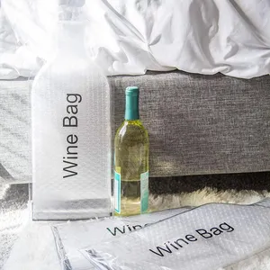 PVC şarap cilt çanta sızdırmaz yeniden kullanılabilir kabarcık şarap şişesi koruyucu ambalaj çantası
