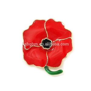 Wholesale <strong>Custom</strong> <strong>Cheap</strong> Metal Enamel Flower poppy <strong>Badge</strong> Lapel <strong>Pins</strong> - Product Image 3