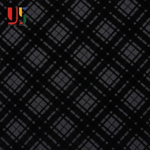 Tissu en polyester, rayonne et élasthanne à carreaux gris noir, texture floquée Ponte Roma du Japon - Product Image 2