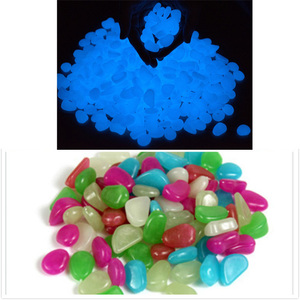2025 New Products Aquarium Decorative Blue Color Glow in the <strong>Dark</strong> <strong>Pebble</strong> Luminous <strong>Stone</strong> for Path Fish tank Garden Landscape
