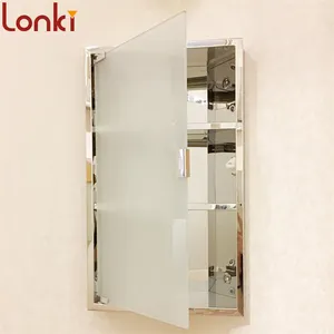 Nhà máy cung cấp Góc bằng thép không gỉ Tủ 12X20 trong gương góc tủ lưu trữ tiết kiệm không gian cho phòng tắm phòng khách