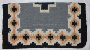 Manta de sillín de lana de Nueva Zelanda de alta calidad personalizada, almohadilla de sillín tejida a mano de lana pura, diseños surtidos para uso ecuestre - Product Image 2