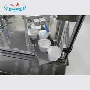 Italy Custom Factory Price Automatic Plastic Cup Sealing Machine Yogurt Cup Filling And Sealing Machine With Date Printing