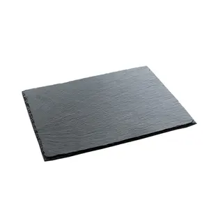 Hotel Useful Slate Stone Cheese Plates Series <strong>Black</strong> Natural Board Pizza <strong>Serving</strong> <strong>Tray</strong> - Product Image 1