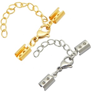 Gros BRICOLAGE tube de raccordement pour chaîne En Cuir En Acier Inoxydable Fermoirs bijoux Résultats 2.5mm/3.5mm/4.5mm/6mm - Product Image 3