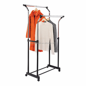 2 Metal Hanger Clothing <strong>Rack</strong> With Two Bars for Garments <strong>Coat</strong> and <strong>Shoes</strong> <strong>Rack</strong> - Product Image 2