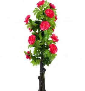 En gros arbre artificiel pivoine plante pour la décoration arbre pivoine