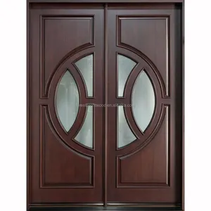 Custom Exterior Hardwood Main Door Designs Double Door