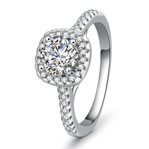 Anello di <span class=keywords><strong>Fidanzamento</strong></span> Personalizzato in <span class=keywords><strong>Argento</strong></span> Placcato Rodio con Zirconia Cubica per Donna - Stile Bohémien di Lusso - Product Image 1