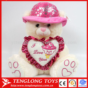 Oem f actory paddington encantador oso de felpa oso de peluche con el corazón, oso de <span class=keywords><strong>san</strong></span> valentín - Product Image 1