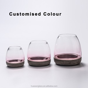 Vaso da tavolo in <span class=keywords><strong>vetro</strong></span> da tavolo caldo <span class=keywords><strong>di</strong></span> alta qualità a buon mercato all'ingrosso con base in cemento <span class=keywords><strong>per</strong></span> decorazioni <span class=keywords><strong>per</strong></span> la casa <span class=keywords><strong>di</strong></span> <span class=keywords><strong>piante</strong></span> succulente ecc - Product Image 3