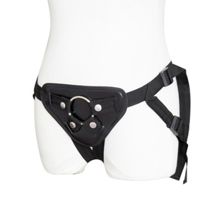 Ropa interior Bondage de cuero de fábrica personalizada al por mayor con correa vibradora, consolador portátil, producto sexual para adultos en color negro